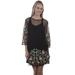 Scully HC415-BLK-S 2 Piece Lined Mesh Embroidered Dress, Black - Small