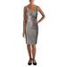 Vince Camuto Womens Sequined Cocktail Sheath Dress