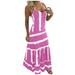 ANNA Womens Tie-Dye Beach Pullover Maxi Boho Sundress Ladies Loose Long Slip Dress