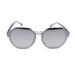 Womens Color Mirror Retro Glitter Frame Round Horn Sunglasses Slate Silver Mirror