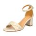 DREAM PAIRS Women's Fashion Duchess Ankle Strap Sandals Block Heeled Sandals DUCHESS_03 NUDE/PU Size 11