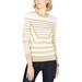 MICHAEL Michael Kors Striped Shimmer Long Sleeve Pullover Sweater Gold Size XL