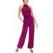 INC Womens Pink Sleeveless Halter Wide Leg Jumpsuit Size XS