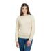 SAOL Irish Funnel Neck Cable Sweater for Women 100% Merino Wool (Natural, X-Large)