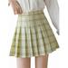 Aunavey Girls Women High Waisted Plaid Pleated Skirt Skater Tennis School Uniforms A-line Mini Skirt Lining Shorts