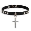 Punk Choker Necklace Adjustable Gothic Choker Faux Leather Choker for Women