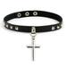 Punk Choker Necklace Adjustable Gothic Choker Faux Leather Choker for Women