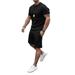 MAWCLOS Mens Pajamas Shorts Set Summer Sleepwear Nightwear Short Sleeve T Shirt + Short Lounge PJ Sleep Outfit Set with Pocket