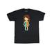 Inktastic Fashion Girl, Brown Hair, Colorful Dress, Blue Shoes Adult T-Shirt Male