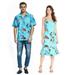 couple matching hawaiian luau cruise outfit shirt mermaid dress christmas santa in hawaii turquoise men 2xl women m