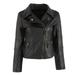 ZEDWELL Women's Faux Leather Moto Biker Short Coat Jacket