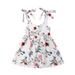 MERSARIPHY Mother Daughter Family Matching Adjustable Bowknot Shoulder Straps Floral Print Sleeveless Midi Dress