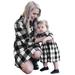 Xingqing Parent-child Turn-down Collar Plaid Dress Baby Girls and Mom Long Sleeve Dress