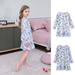 SPRING PARK Summer Vintage O Neck Bow Dinosaur Print Waist Women Casual Midi Dress