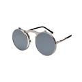 Men Steampunk Sunglasses Round Metal Retro Circular Flip Up Sun Glasses Eyewear