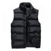 Cyber Monday Clearance Men Autumn Winter Solid Color Down Stand Collar Jacket Thick Warm Down Zipper Vest Slim Coat
