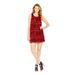 KENSIE Womens Red Sleeveless Jewel Neck Above The Knee Baby Doll Dress Size S