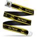 Batman Fcg Black Yellow 1.0" Chrome Batman Logo Stripe Yellow Black Webbing Web Belt 1.0" Wide