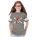 Youth Jolly Roger Skull & Crossbones Football Fine Jersey T-Shirt