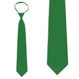 Solid Clover Green Zipper Tie Mens Pre-Tied Necktieâ€¦