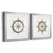 Breakwater Bay At The Helm I At The Helm I - 2 Piece Picture Frame Set Paper, Solid Wood in Black | 17.5 H x 35 W x 1.5 D in | Wayfair