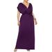 UKAP Women Plus Size V Neck Dress Summer Casual Loose Long Maxi Dresses Short Sleeve Beach Party Sundress