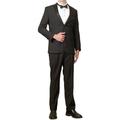Men's Tuxedo Package 5 Piece Complete Set Suit Jacket, Tux Pants, Shirt Cummerbund and Bow Tie