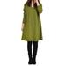 ZANZEA Women V Neck Long Sleeve Pary A-line Shirt Dress Tops Sweatshirt