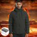 UKAP Men's Heated Jacket USB Electric Heated Coat Vest Hooded Heating Winter Clothes Thermal Outdoor Heating Pad Outwear-Full Zip Down Cotton Jacket with Battery Pack 10000mAH