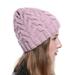 Grofry Fashion Women Beret ,Solid Color Cable Knit Warm Comfortable Solid Color Cable Knit Beanie Hat Winter Warm Outdoor Elastic Cap