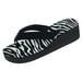 StarBay Women's Comfort Low Wedge PU upper Black Heel EVA Thong FlipFlop Sandal Platform Shoes With Animal Zebra Print