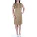 $135 RALPH LAUREN Brown Animal Print Short Sleeve Shift Dress XS B+B