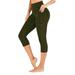 Sexy Dance Womens Quick Dry Crop Yoga Leggings with Pockets Skinny Gym Exercise Sports Pants Sportswear Athleticwear Non See-through