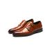 Rotosw Mens Top Solid Color Dress Leather Shoes Business Pointed Toe Anti-Slip Formal Dual Buckle