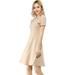 Allegra K Women's Solid Keyhole Ruffle Lace Sleeve A-line Summer Dress