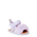 First Steps by Stepping Stones Faux Fur Soft Sole Baby Ankle-Strap Sandal (Infant Girls)