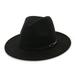 JuLam Fur Hat Retro Flat Big Hat Couple Jazz Women Belt Buckle Fedora Hat Felt Fedora Hat Wide Brim Belt Buckle Panama Hat Fashion Sun Top Hat