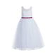 Ekidsbridal White Scoop Neck A-Line Keyhole Back Floral Lace Formal Flower Girl Dress Special Occasion Dresses Junior Bridesmaid Dress Communion Dress Baptism Dress Pageant Dresses Ballroom Gown 178