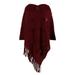 Women V-Neck Solid Hairball Tassel Sweater Coat Loose Knitted Shawl Cardigan