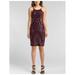 JUMP Womens Burgundy Sequined Spaghetti Strap Scoop Neck Above The Knee Body Con Cocktail Dress Size 7\8