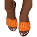 Women's Studded Spike Flat Sandals Summer Slip On Slippers Slides Shoes