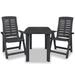 Ebern Designs vidaXL Patio Bistro Set Outdoor Furniture Set Patio Table & Chairs Plastic Plastic in Gray | Wayfair 9AD2E2B425214D5E9EDA752D0059E2CB