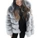 Lyinloo Women Faux Mink Winter Hooded New Faux Fur Jacket Warm Thick Outerwear Jacket