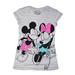 [P] Disney Classic Mickey & Minnie Womens Pajama T Shirt Top - Grey SM