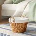 Highland Dunes Altaira Wicker Laundry Basket Wicker/Rattan in Blue/White/Brown | 12.25 H x 21 W x 19.75 D in | Wayfair