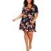 Love Squared Womens Plus Floral Tie Front Party Dress