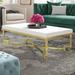 Willa Arlo™ Interiors Sophia Coffee Table Wood/Metal in Brown/White/Yellow | 16 H x 47 W x 24 D in | Wayfair WRLO7733 40775565