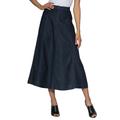 Plus Size Women's Invisible Stretch® Contour A-line Maxi Skirt by Denim 24/7 in Dark Wash (Size 32 W)
