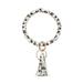 ESSEN Keychain Women Leopard Solid Color Tassel Bracelet Wristlet Keychain Key Ring Holder