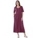 Plus Size Women's Button-Front Essential Dress by Woman Within in Deep Claret (Size 2X)